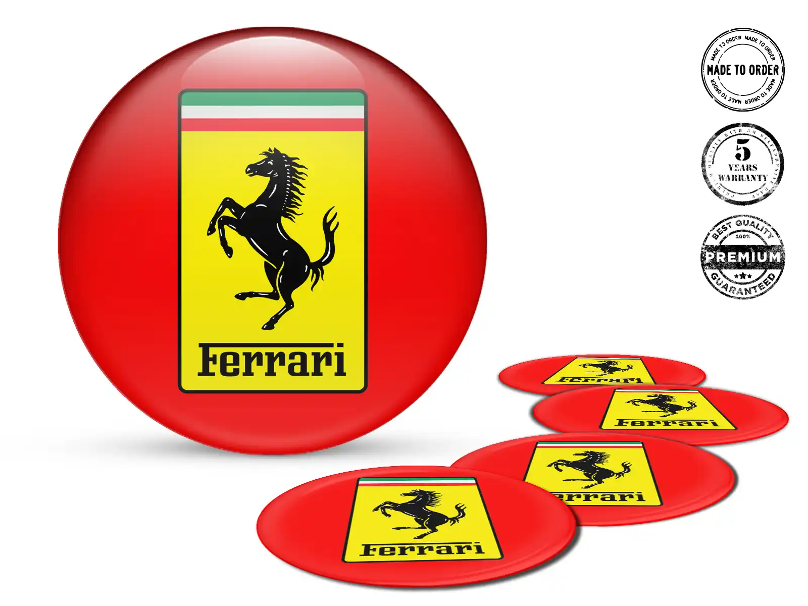 Ferrari Style Décalque Jante Édition Bombée Premium